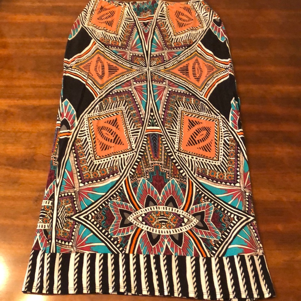 Maeve small maxi skirt tribal print